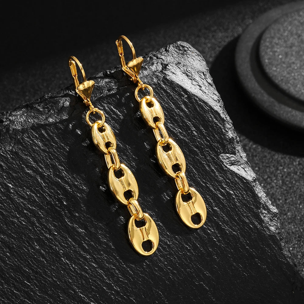 طقم سلسلة + سوار كافيا ستيل ستانلس فاخر – تصميم عصري بلاكيور فرانس